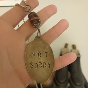 Handmade Upcycled Spoon "Not Sorry" Necklace